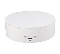 EBTOOLS 360 Degree Rotating Display Stand for Bottles, Cosmetics & Watches - Maximum Load 6.6lb Electric Turntable, Quiet & Stylish White Server (White)