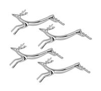 EBTOOLS 4PCS Electroplated Zinc Alloy Cutlery Rest - Stylish Animal Shape Chopstick Holder for Spoon, Fork, and - for Home, Parties, and Events (Deer)