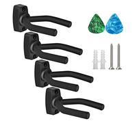 EBTOOLS 4Pcs Guitar Hangers for Wall Mount - Support Hooks for Electric, Acoustic, Ukulele, and Bass Instruments
