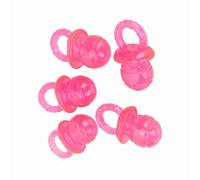 EBTOOLS 5 Pcs Pacifier Shaped Dog Chew Toys for Teething Interactive Fun - Pet Teethers (Red)