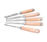 EBTOOLS 5 Pcs Woodworking Chisel Set for Engraving, Carving, and Wood Dressing with Comfortable Grip and Protector