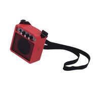 EBTOOLS 5W Guitar Amplifier with Volume &, Overdrive, 3.5mm & 6.35mm Inputs, Portable Design with Strap for Indoor & Outdoor Use (Red)
