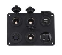 EBTOOLS 6 Gang LED Digital Display Voltmeter with USB On/Off Kit for Car, RV, Yacht, and More