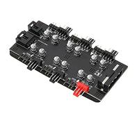 EBTOOLS 6-Way RGB and PWM Splitter Hub for Fan Speed Control and ARGB Lighting Management, Dual-Fixing Method for Gaming and PC Builds (#2)
