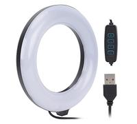 EBTOOLS 6in USB Powered Dual Color Temperature LED Fill Light for Live Streaming and Online Meetings, Portable with Tripod Compatibility