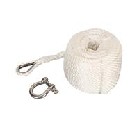 EBTOOLS 75FT Double Braid Nylon Boat Dock Lines with Stainless Steel Thimble - 1565 Lbs Breaking Force Mooring Rope for Towing and Hoisting