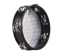 EBTOOLS 8-Inch Lightweight Reflective Wooden Tambourine with Double Row Jingles - for Kids’ Games, Parties, Music Classes, Worship (8-inch)