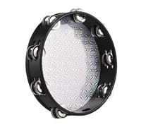 EBTOOLS 8-Inch Lightweight Reflective Wooden Tambourine with Double Row Jingles - for Kids’ Games, Parties, Music Classes, Worship (10-inch)