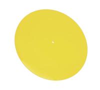EBTOOLS Acrylic Turntable Mat for 12 Inch Record Player - Low Noise Slipmat with Enhanced Resonance Control - Transparent Blue Aesthetic Upgrade (Yellow)