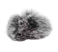 EBTOOLS Artificial Fur Lavalier Microphone Wind Muff - Compact Clamp/Holder-On Furry Windscreen for Clear Sound & Noise Reduction (Black White)