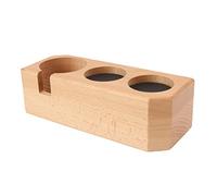 EBTOOLS Beech Wood Coffee Tamping Station with -Slip Pad, Multifunctional Tamper Mat Stand for Bar Accessories (Large 105-145mm / 4.1-5.7in)