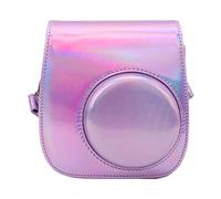 EBTOOLS Colorful PU Leather Camera Case for 11 with Detachable Shoulder Strap - Stylish and Lightweight Design (Purple)