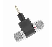 EBTOOLS Compact 3.5mm Stereo Microphone for Mobile Phones & PCs, Handheld External Mic with Angle