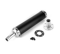EBTOOLS Exhaust Muffler Stainless Steel,Exhaust Muffler Silencer 20mm/0.8in Modified Parts Replacement for 2 Stroke Motorcycle(Black)