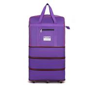 EBTOOLS Expandable Oxford Travel Duffel Bag with Large Capacity & Design, Straps and Wheels for Men and Women (Purple)