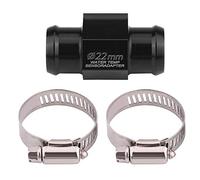 EBTOOLS For Motorcycle Coolant Temp Sensor Piece - Black Water Temp Adapter, Universal Motorcycle Water Temp Temperature Joint Pipe Hose Sensor Gauge Adapter(22Mm)