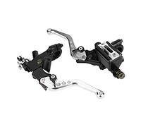 EBTOOLS ASV+Unbreakable+Levers - Motorcycle Brake Master Cylinder Lever Master Cylinder Reservoir Levers 1 Pair 7/8"(22Mm) Universal Motorcycle Brake Clutch Master Cylinder Reservoir Levers Silver