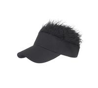 EBTOOLS Funny Faux Hair Wig Baseball Sun Hat for Men Women Adults, & Lightweight, for Outdoor Activities (Black & Black)