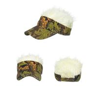EBTOOLS Funny Faux Hair Wig Baseball Sun Hat for Men Women Adults, & Lightweight, for Outdoor Activities (Black & Orange)