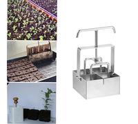 EBTOOLS Handheld 2-Inch Soil Block Maker Tool for Garden Cultivation with Dibbles - Easy Seedling Transplanting and Growing Solution (Type 1)