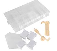 EBTOOLS Milk White Embroidery Floss Box with Manual Winding Machine and Plastic Bobbins for Easy Thread Management