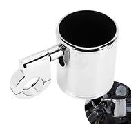 EBTOOLS Motorcycle Handlebar Cup Holder Chrome Adjustable Motorcycle Beverage Water Bottle Drink Cup Holder Universal for 22-32mm Handlebar