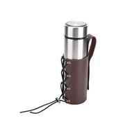 EBTOOLS Motorcycle PU Leather Drink Cup Holder Beverage Mount Stand for Safe Riding (Brown Article No. 5-15-10)
