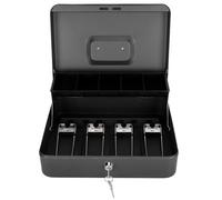 EBTOOLS Portable Lockable Cash Box with Tiered Tray and Coin Compartments - Secure Storage for, and Valuables