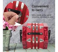 EBTOOLS Professional 20 Buttons Accordion Concertina Musical Instrument with Straps and Carry Bag (Red)