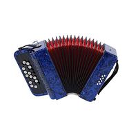 EBTOOLS Professional 22 Key 8 Bass Accordion with Voice Changers & Backpack, for Beginners & Pros in Red (Dark Blue)