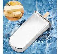 EBTOOLS Stainless Steel Ice Cream Molds - Make 6 Delicious Ice Pops with User-Friendly Design & Seamless Edges (Round Head Flat Plate)