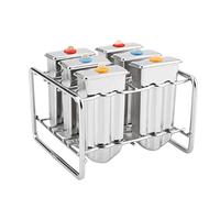 EBTOOLS Stainless Steel Ice Cream Molds - Make 6 Delicious Ice Pops with User-Friendly Design & Seamless Edges (Round Head Double Groove)