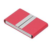 EBTOOLS Stylish Large Capacity Double Open Business Card Holder Case for Men - Lightweight PU Leather & Aluminum for Pocket and Bag, Red (400#)