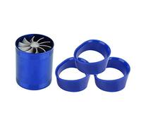 Turbo Charger Air Intake Fuel Saver Fan Aluminum Car Air Intake Turbonator Dual Fan Turbine Super Charger Gas Fuel Saver Turbo with Rubber Holders(Blue)