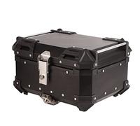 EBTOOLS Universal 28L Motorcycle Top Case Aluminum Alloy Storage Box for Helmets & Gear, Easy Installation (Black)