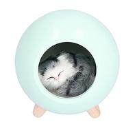 EBTOOLS USB Cat Night Light Warm LED Lamp for Girls’ Bedroom Cartoon Portable Bedside Spherical Design (Green)