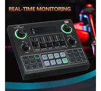 EBTOOLS V9 Live Sound Card with BT Accompaniment - Versatile Mixer for Broadcasting, Recording, & Singing on Phones & Laptops