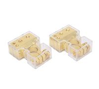 EBTOOLS Zinc Alloy Car Battery Terminal Connector Set - Oxidation Top Post Clamp for 12V/24V Applications (Gold)