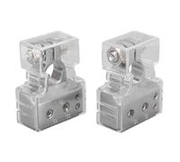 EBTOOLS Zinc Alloy Car Battery Terminal Connector Set - Oxidation Top Post Clamp for 12V/24V Applications (Silver)