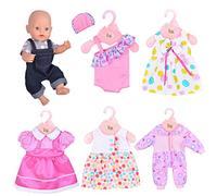 ebuddy 6 Sets Doll Clothes Outfits for 14 to 16 Inch New Born Baby Dolls and for 18 Inch American Girl