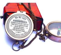 Ebull International Brass Compass with Leather Case - Antique Style, Fully Functional, Perfect Nautical Gift for Son
