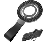 ebulous Magnetic Phone Grip with Magnet Stand - 360° Rotatable Finger Ring Holder & Strong Kickstand, Compatible with iPhone 16/15/14/13/12 Series (Hands-Free Viewing) (Black)