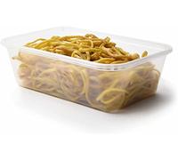 Ebung 50 x Microwave Plastic Food Takeaway Heavy Duty Satco Containers with Lids - 650ml by satco by Classic Disposables