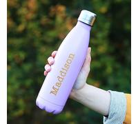 eBuy Personalised Name Metal Insulated Flask Bottle, Back to School, 500ML Water Bottle, Custom Font, Sports Bottle Gym, PE Insulated Bottle (Purple)