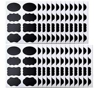 ebuyerfix 200 Chalkboard Stickers Waterproof Removable Blackboard Sticker Blackboard Labels, Stickers for Labeling, Kitchen Labels for Glass Bottles, Jam Jars