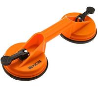 ebuyerfix wokin Heavy Duty Dual Suction Cups Glass Lifter Dent Puller Thick Rubber Base Aluminum Cup Dent Remover Glass Lifting 2x115mm-50 kg Orange