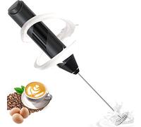 EBUYFIRE Handheld Milk Frother, 3 Speed Milk Foam Maker with Egg Beater Whisk for Coffee, Matcha (Black AA)