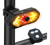 EBUYFIRE Rear Bike Light with Indicators -Bike Lights 5 Lighting Modes USB Rechargeable Tail Lamp with Wireless Remote and Safety Horn - for Cycling Helmet and Seatpost with IPX4 Water Resistance