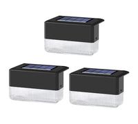 EBUYFIRE Solar Lights for Outdoor Garden - Pack of 3 LED Solar Powered Garden Lights, Waterproof Solar Lamp for Balcony, Patio, Deck, Steps, and Stairs, 2 Light Modes (Warm White & Color Changing)