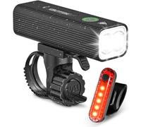 EBUYFIRE USB Rechargeable Bike Light Set - Super Bright LED Bicycle Headlight with 3/5 Modes, Waterproof Front Light & Taillight, Fits All Bikes Including Mountain and Road Bicycles
